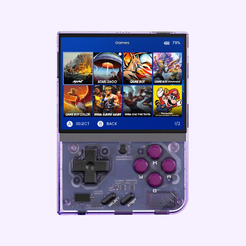 Miyoo Mini Plus with 1900 Pre Loaded Games | Transparent Purple - Image 2
