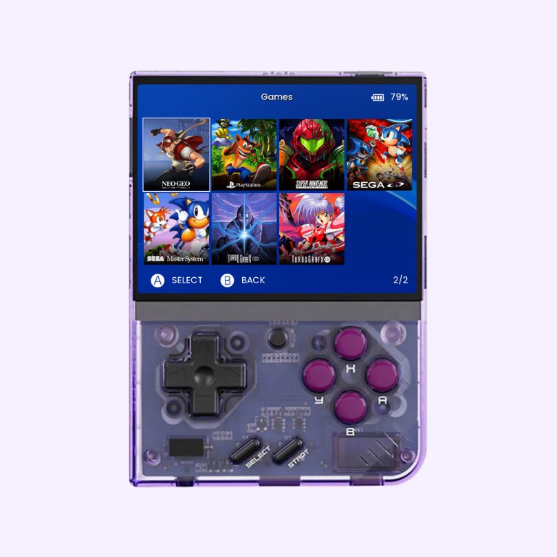 Miyoo Mini Plus with 1900 Pre Loaded Games | Transparent Purple - Image 3