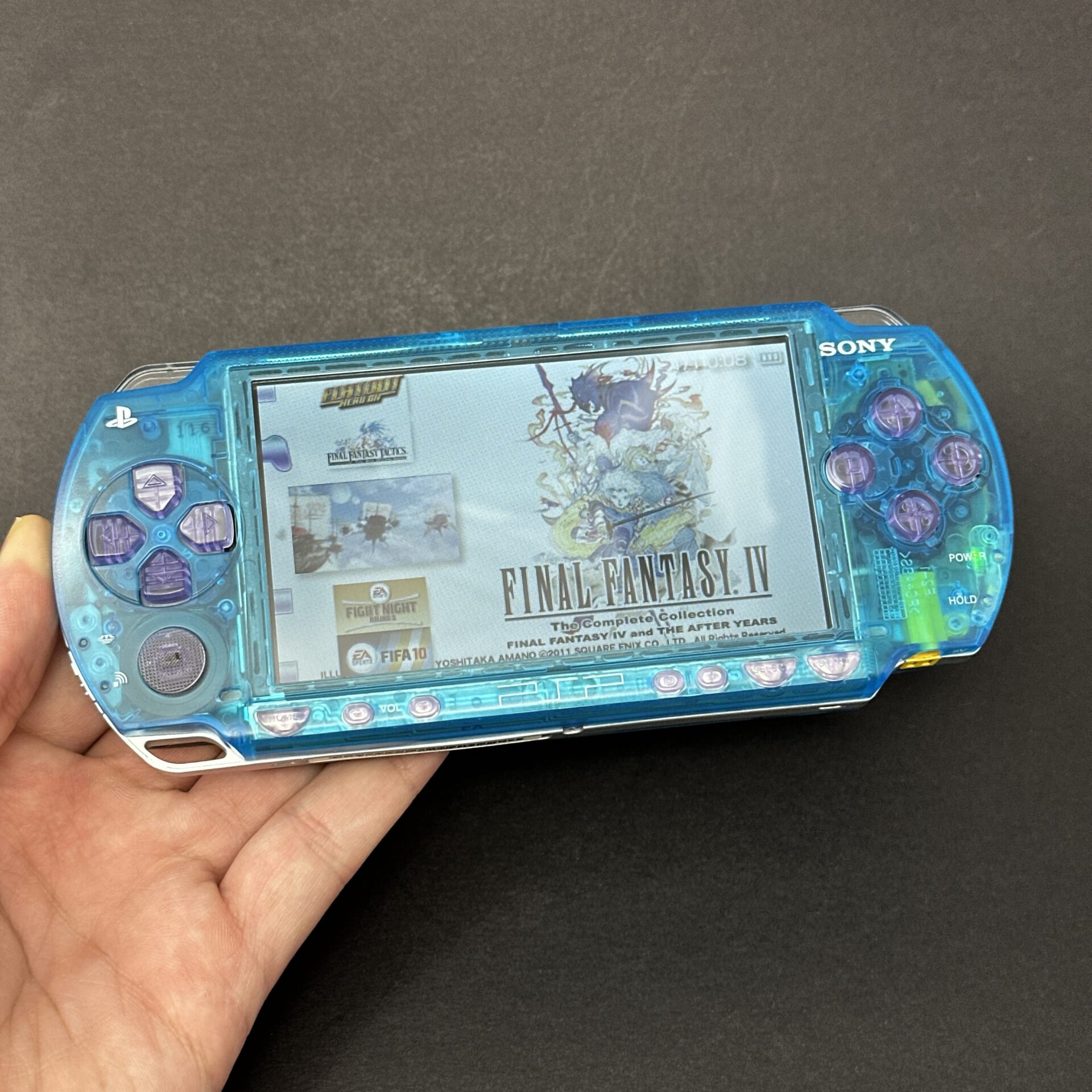 PSP 1000 (128GB) - 1050 Games | Trans Blue w/ IPS SCREEN